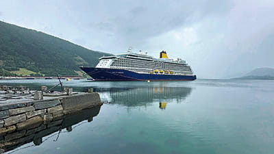 Saga's Spirit of Adventure sailing past Norway