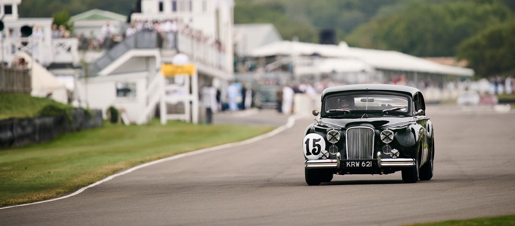 A Jaguar MkV11 driven by Rowan Atkinson at Goodwood | Mark Beaumont