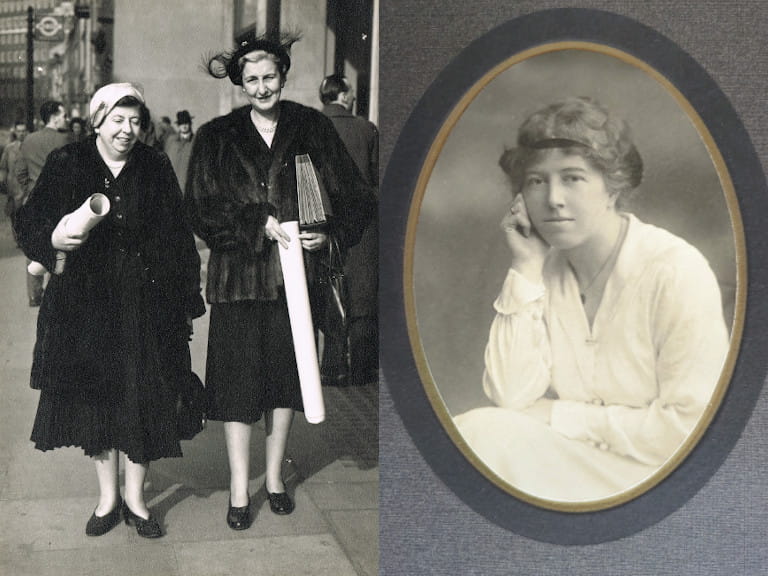 Ena Molesworth and Rita Winsor (left), and Winnifred Spink (right)
