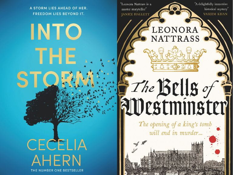 Book covers for Into the Storm, Cecelia Ahern and The Bells of Westminster, Leonora Nattress