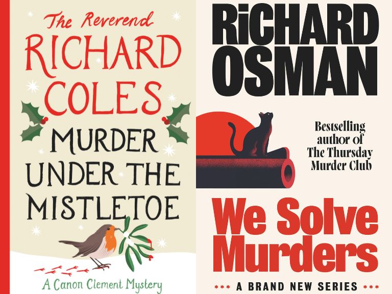 Book covers for Murder Under the Mistletoe, the Reverend Richard Coles and We Solve Murders, Richard Osman