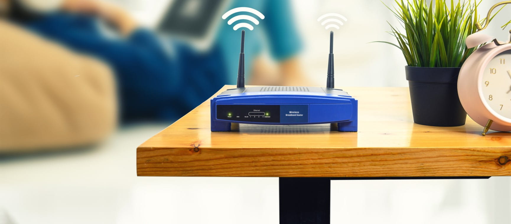 A Wi-Fi router on a table