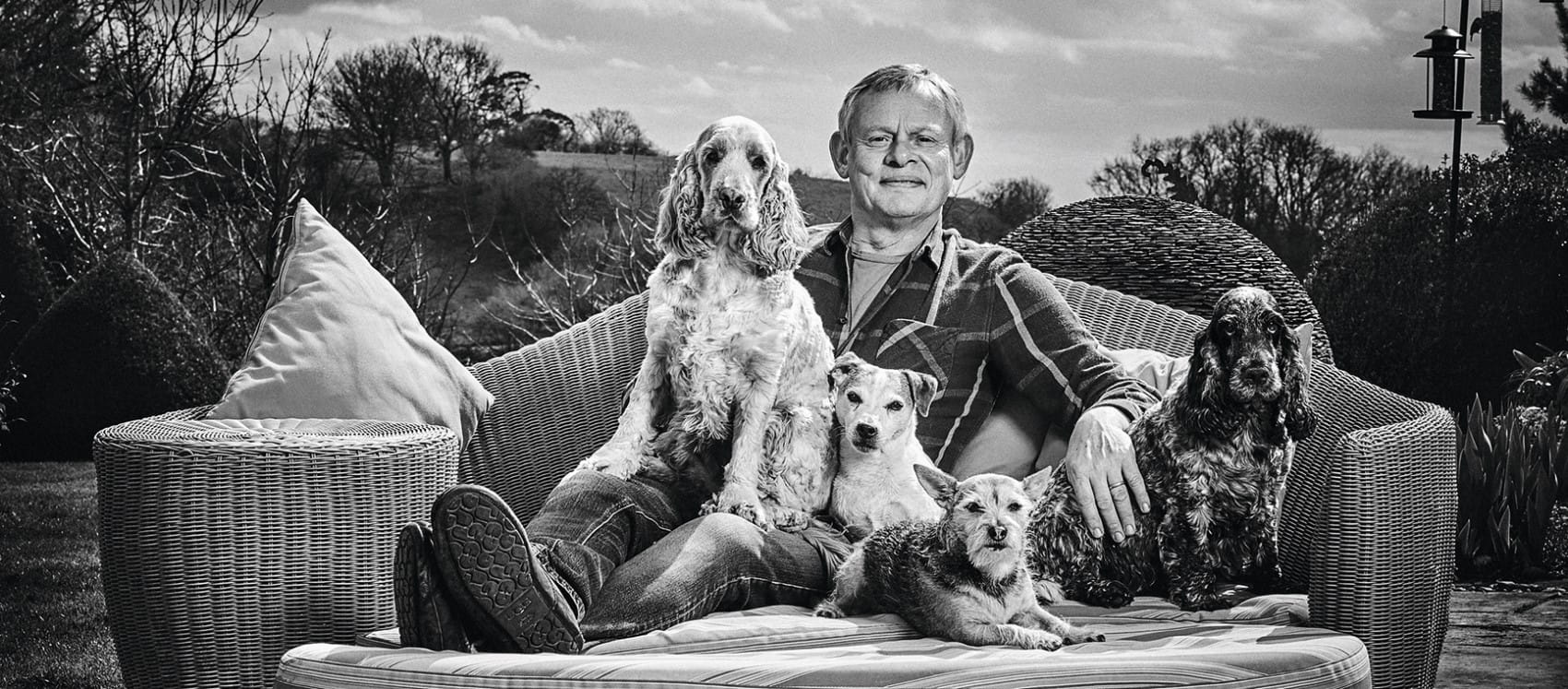 Martin at home with dogs