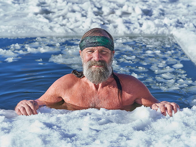 Wim Hof in icy water