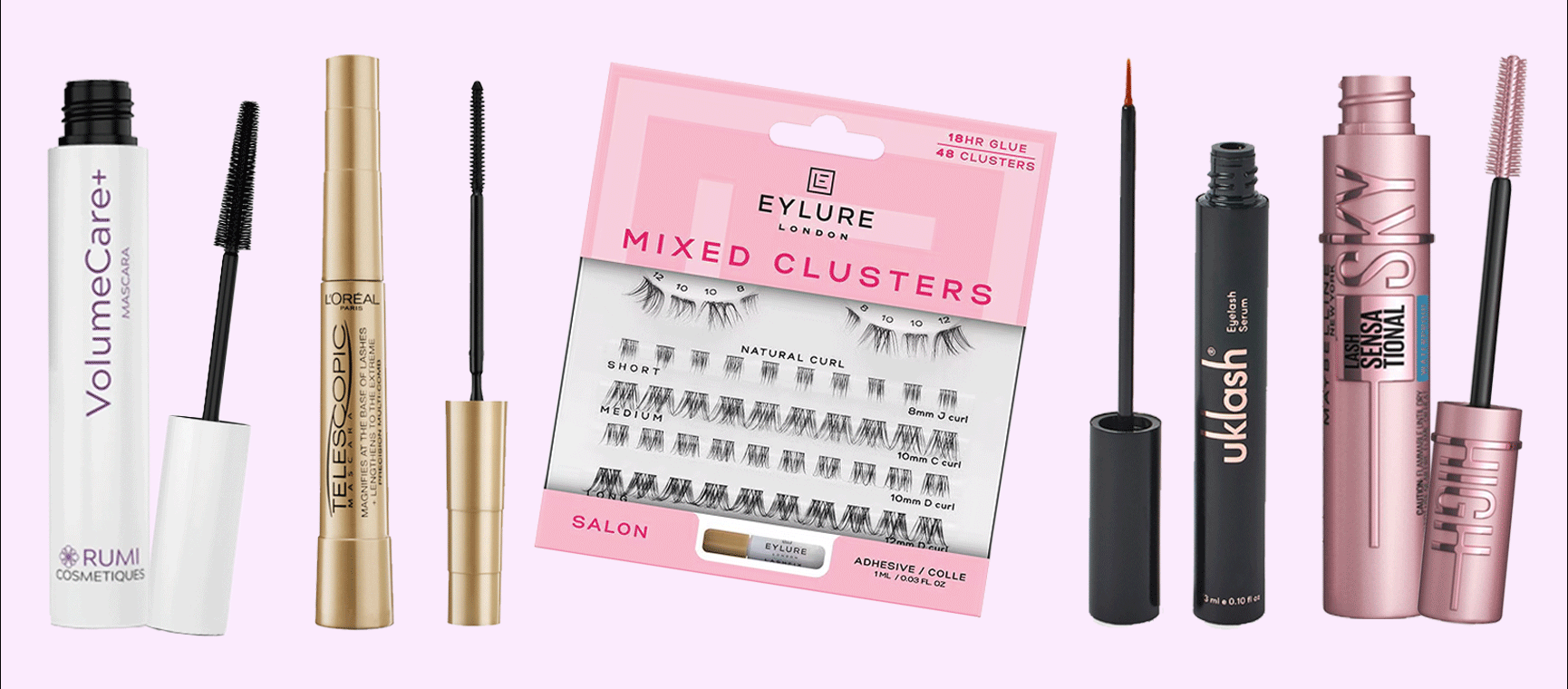 mascara and flash eyelashes