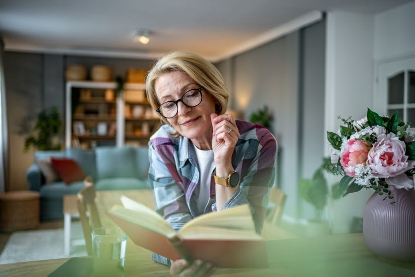Woman reading a book