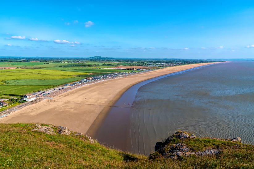 Brean beach Somerset beautiful sandy beach in summer England UK