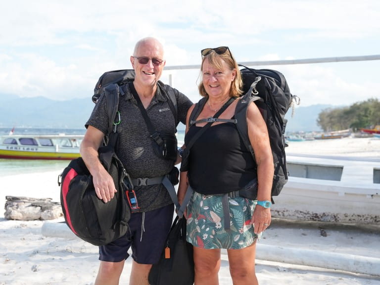 Stephen and Viv, contestants in Race Across the World