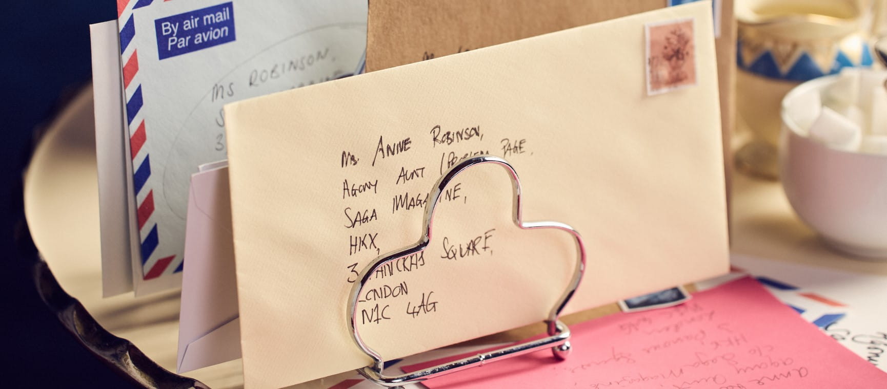 A stack of letters addressed to Saga Magazine agony aunt Anne Robinson | Alun Callender 