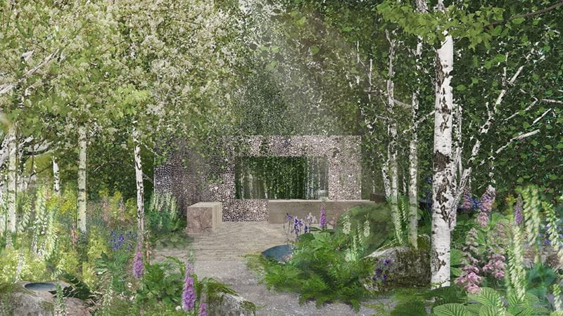 An artists impression of one of the gardens for Chelsea Flower Show