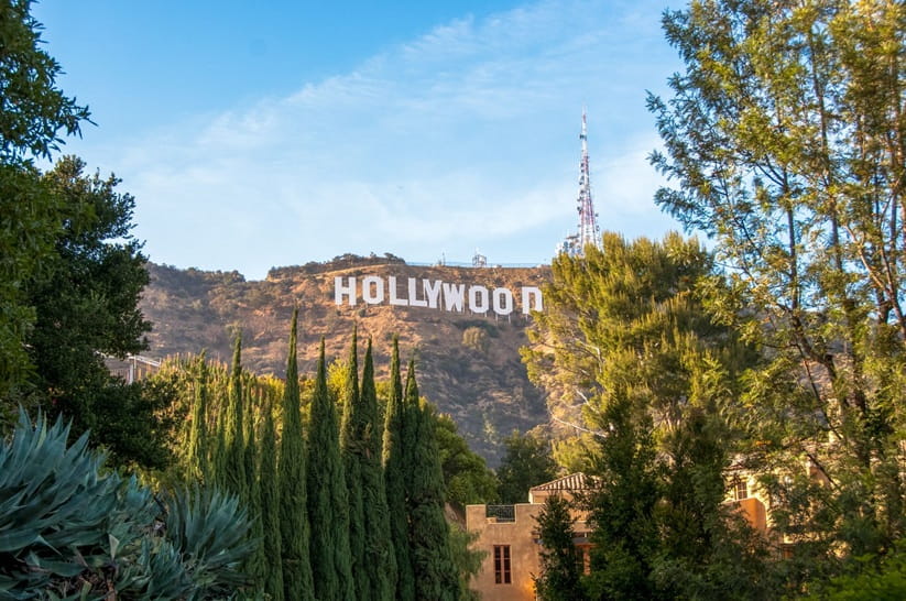 The Hollywood sign from a distance