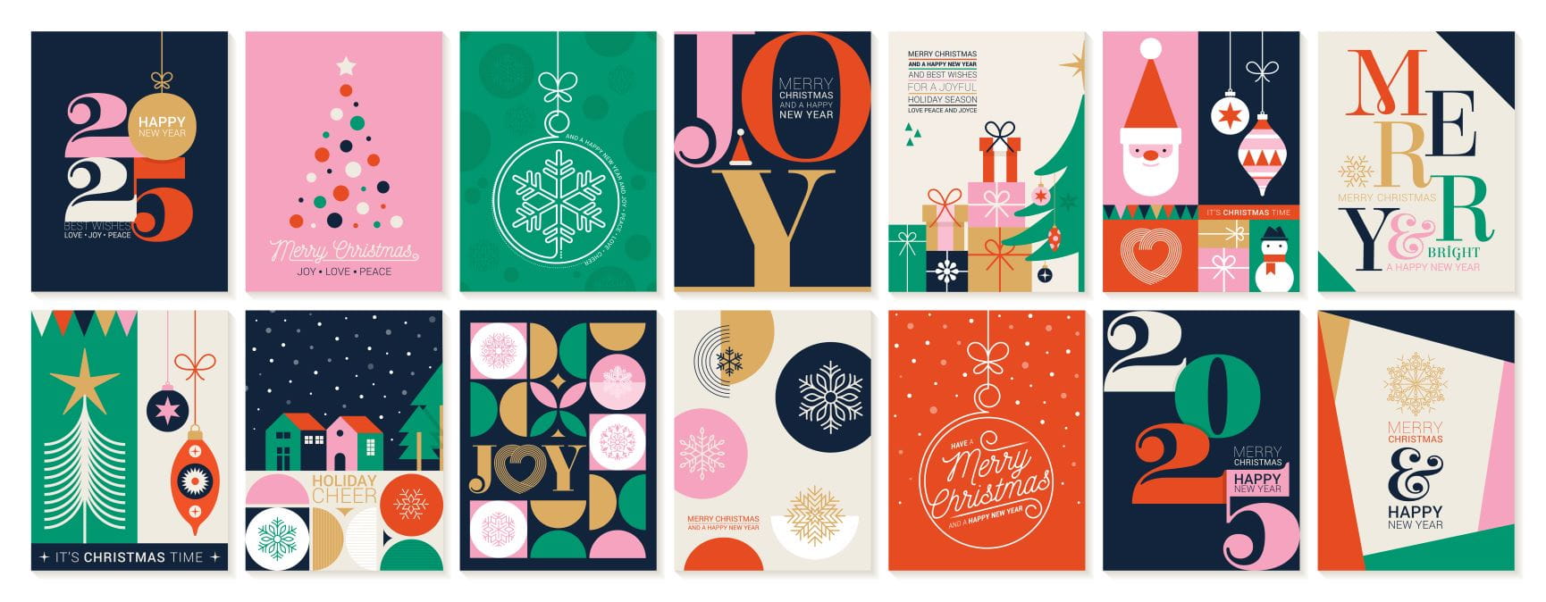 An array of Christmas cards