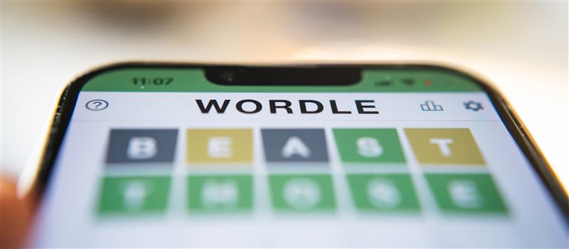 Wordle game on a phone