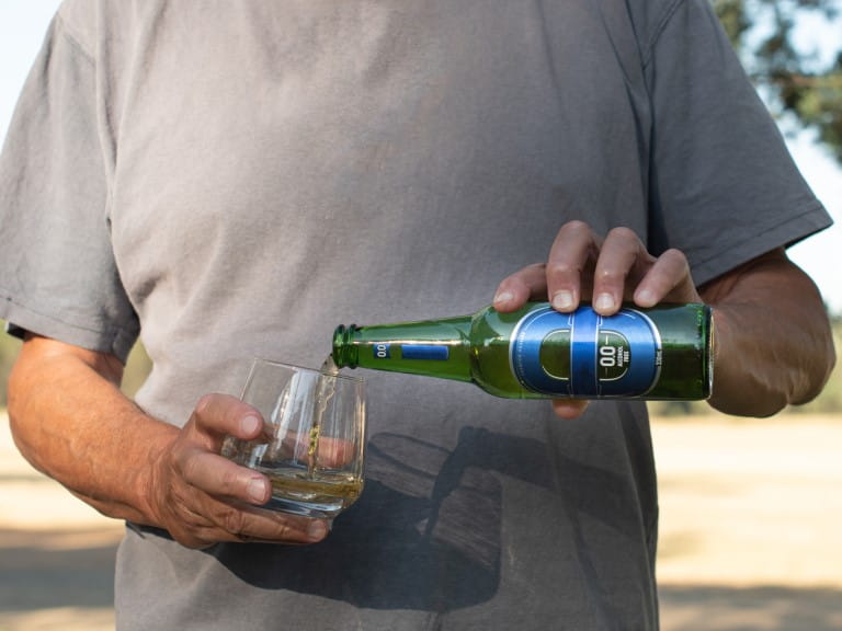 A non-alcoholic beer being poured