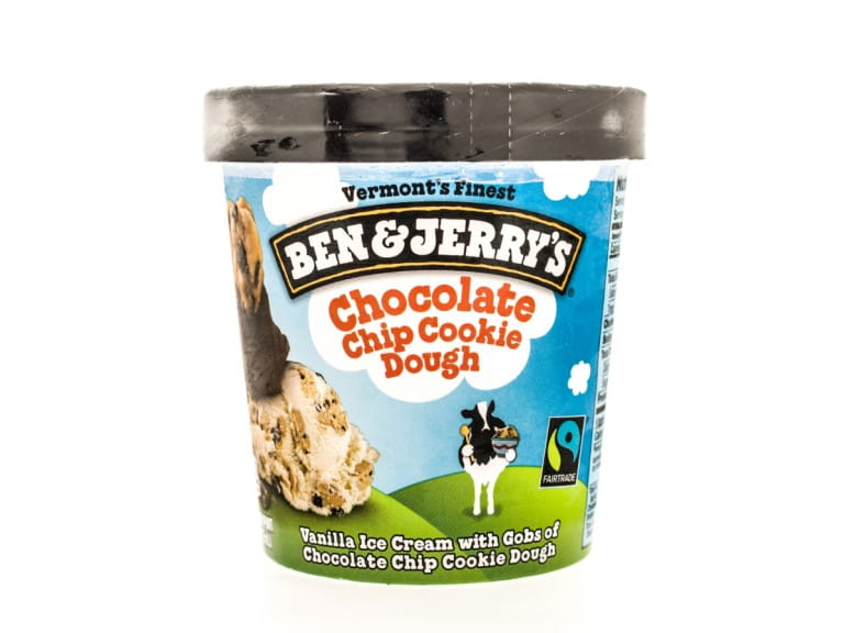 Ben and Jerry's chocolate chip cookie dough ice cream