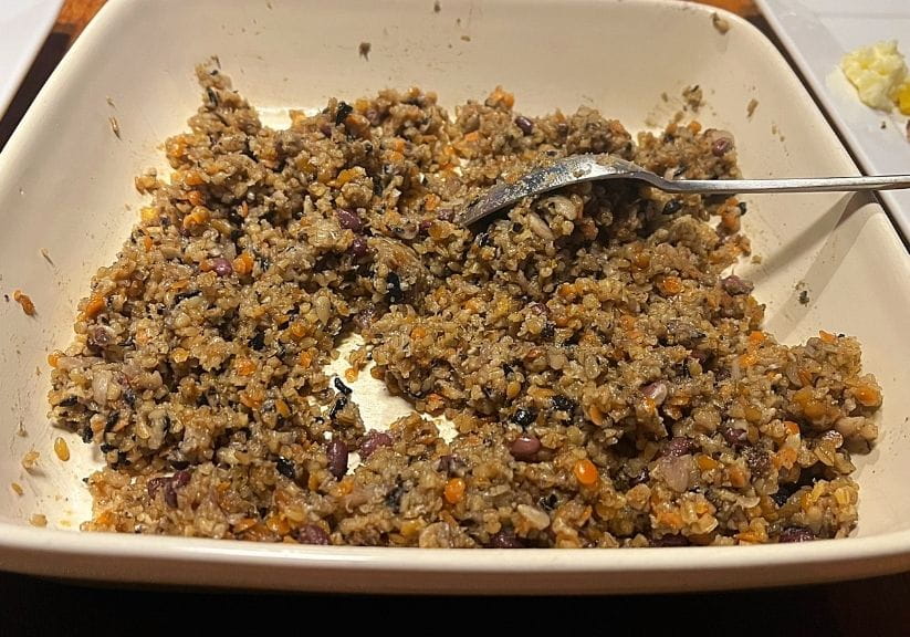 A bowl of vegetable haggis