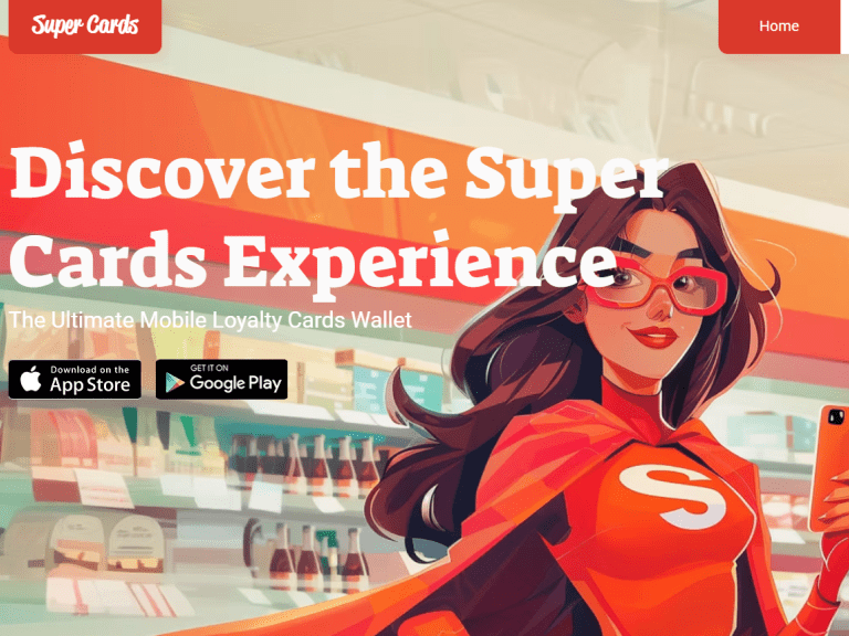 A screenshot of the SuperCards app