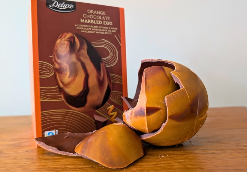 Dark chocolate marble egg