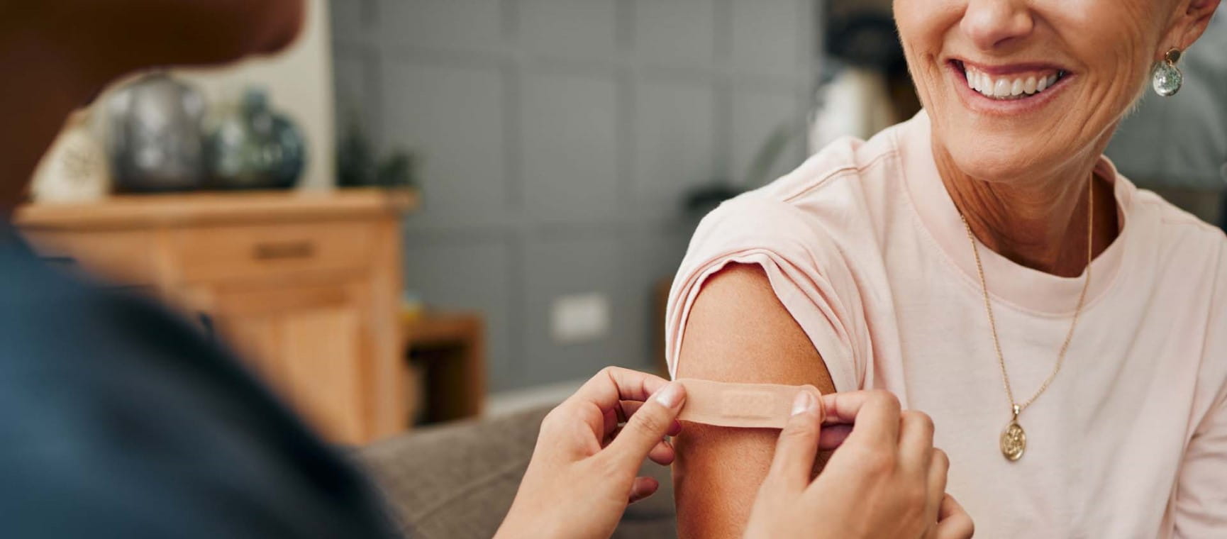 Woman being vaccinated