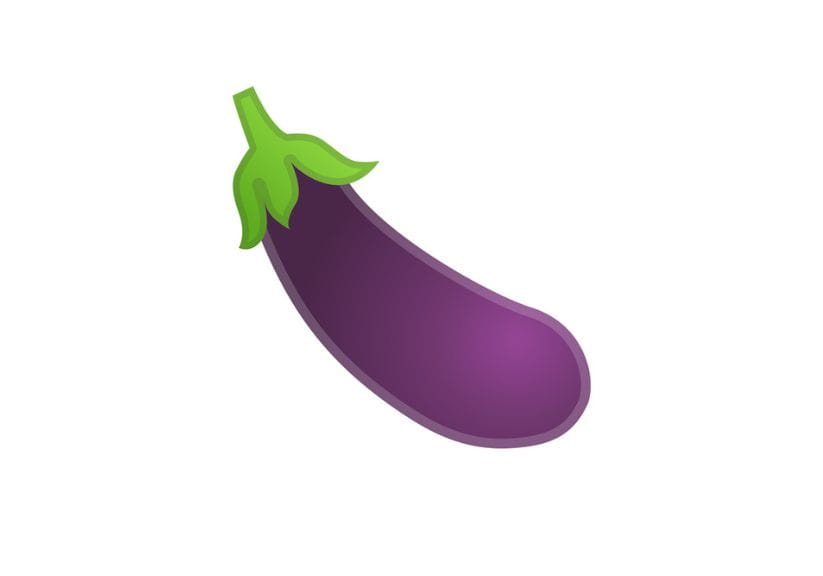 An aubergine emoji against a white background