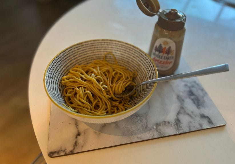 microwaved peanut noodles