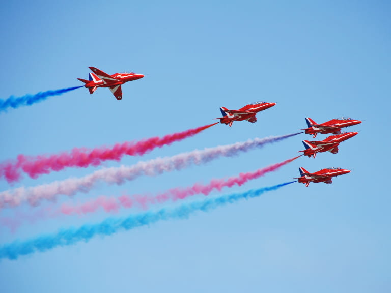 The Red Arrows in flight