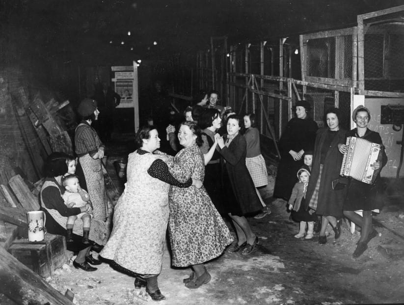 Dancing and music in one of the underground railroad tunnels