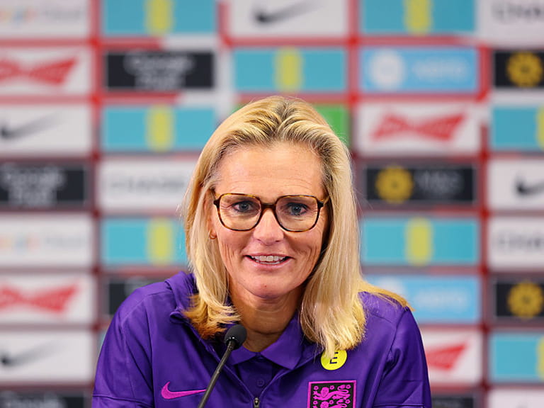 The England manager at a press conference 