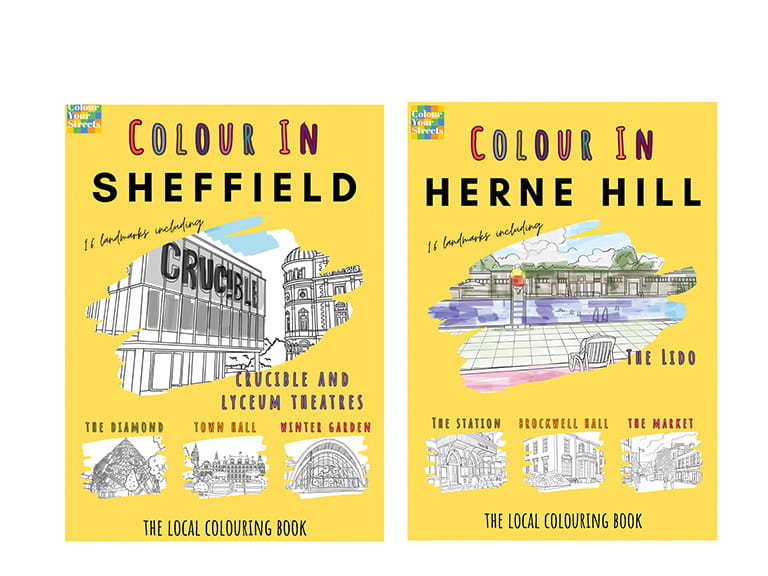 Two of the colouring books in question