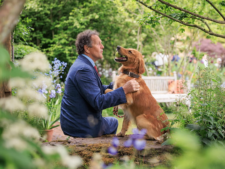 Monty Don with his golden retriever Ned