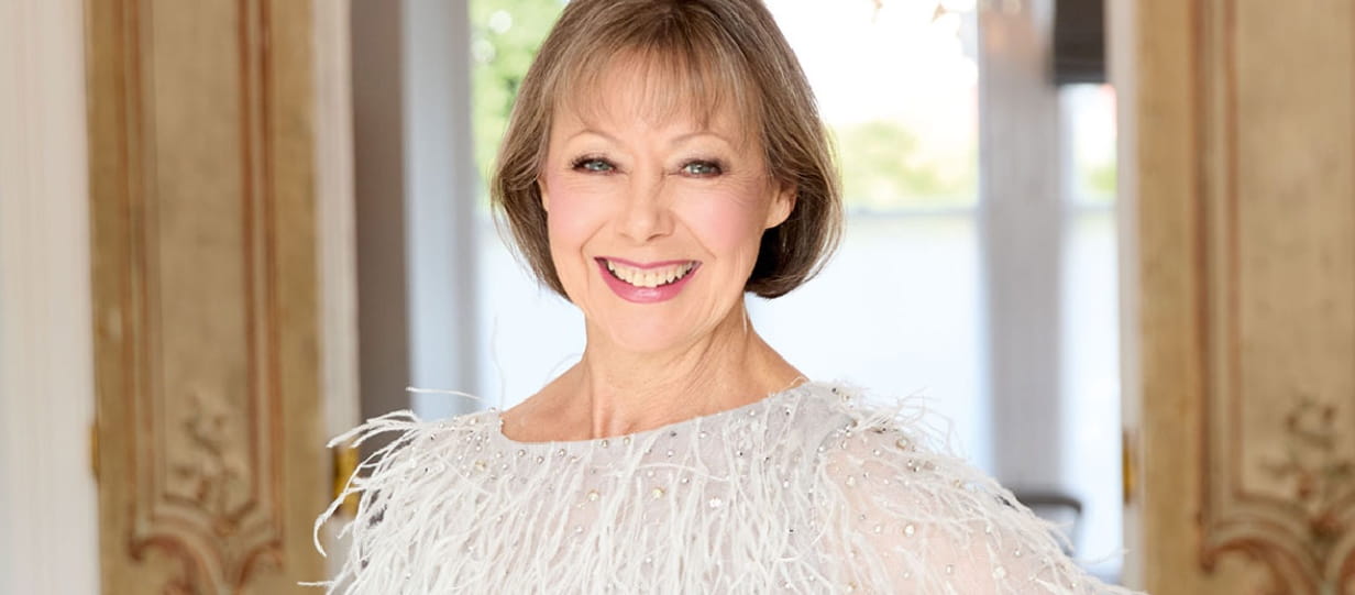 Jenny Agutter in a white top