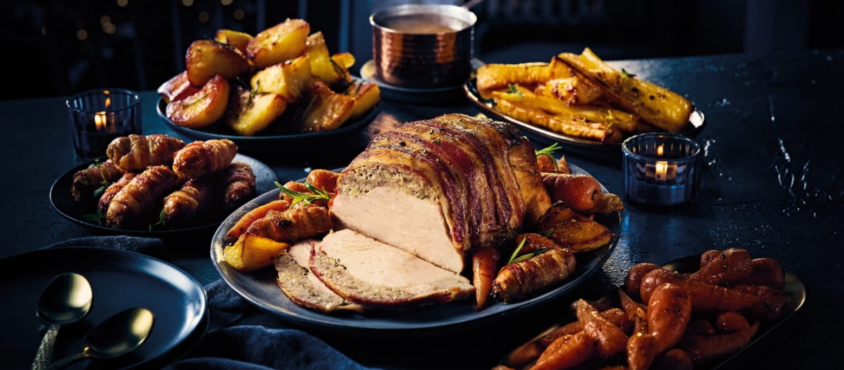 Table laid with food from the Aldi Specially Selected food range