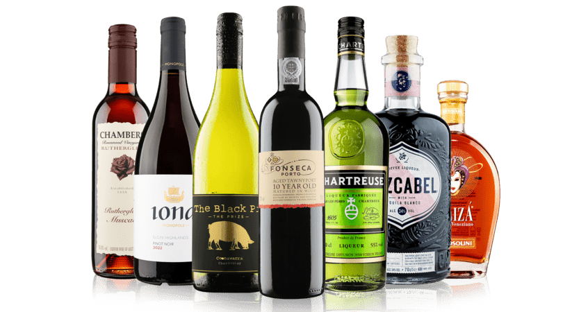 Group shot of Christmas wines