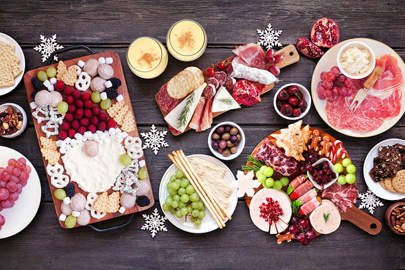 A plate of Christmas snacks