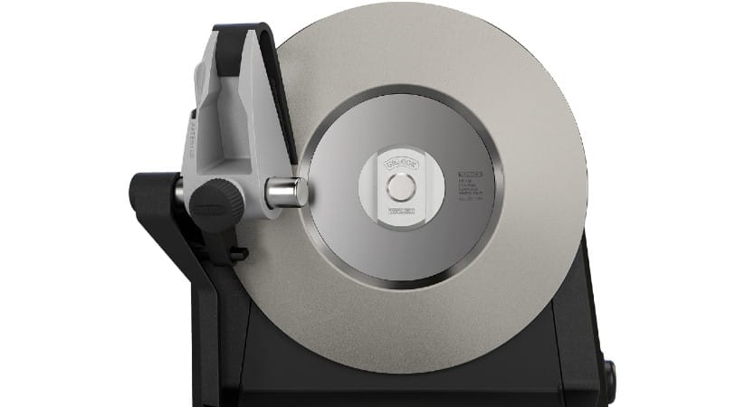 Tormek T-1 electric knife sharpener against a white background