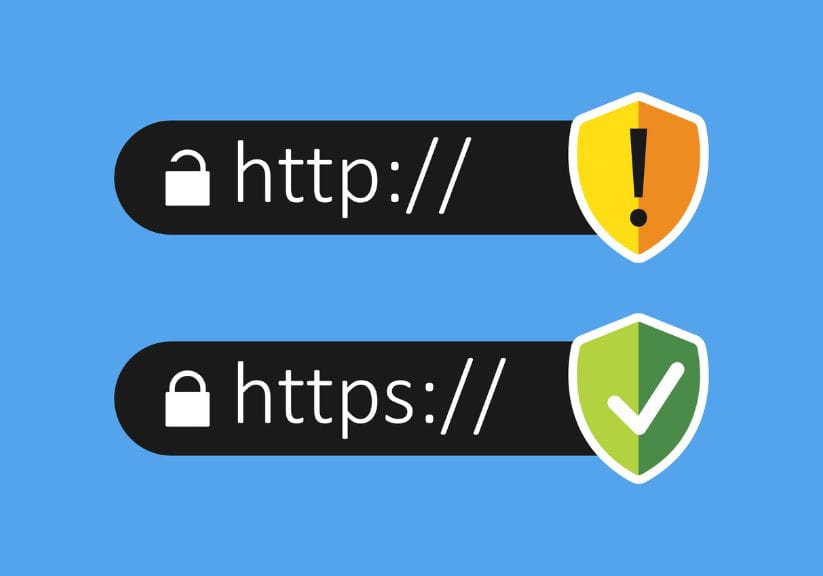 A graphic showing what to look for in a secure webiste