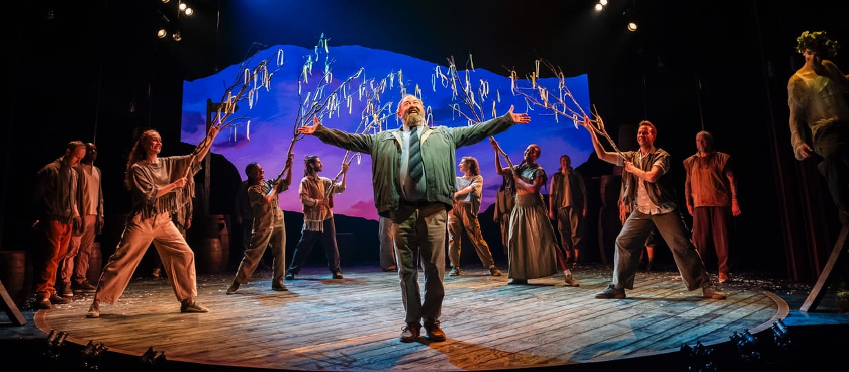 Mark Addy on stage in Harold Fry