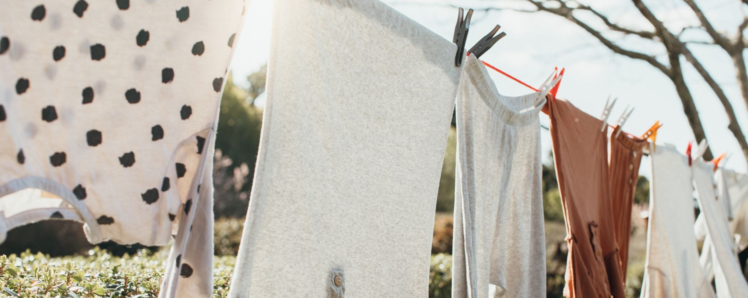 Laundry drying on the line