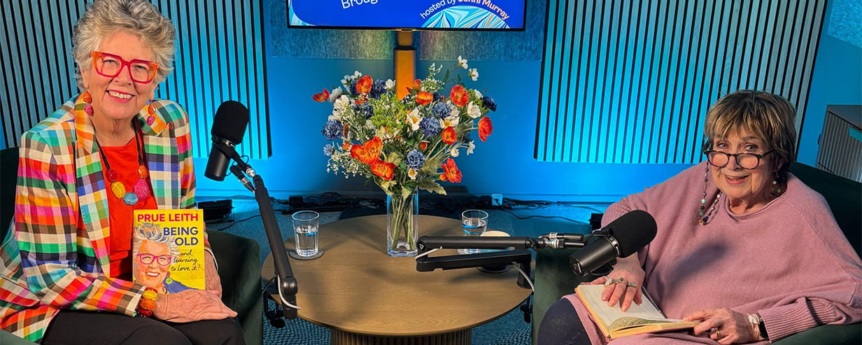 Prue Leith and Jenni Murray on the Saga podcast