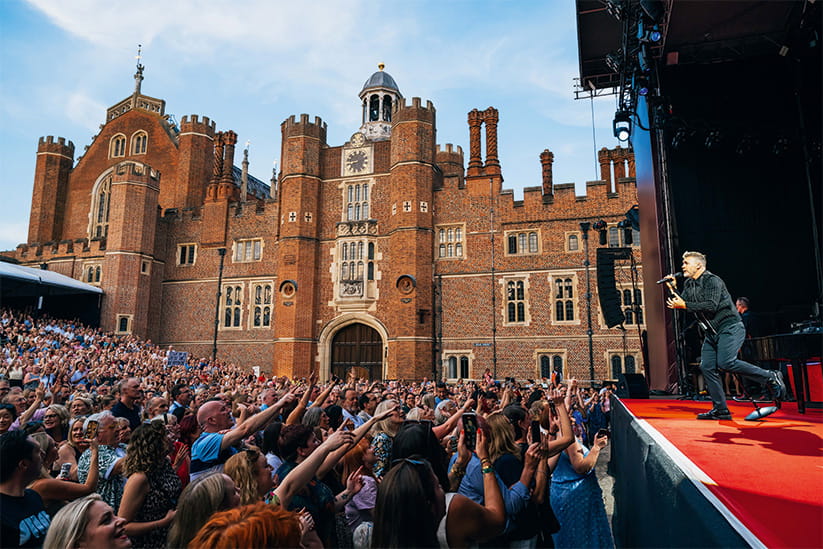 Gary Barlow performing at Hampton Court Palace