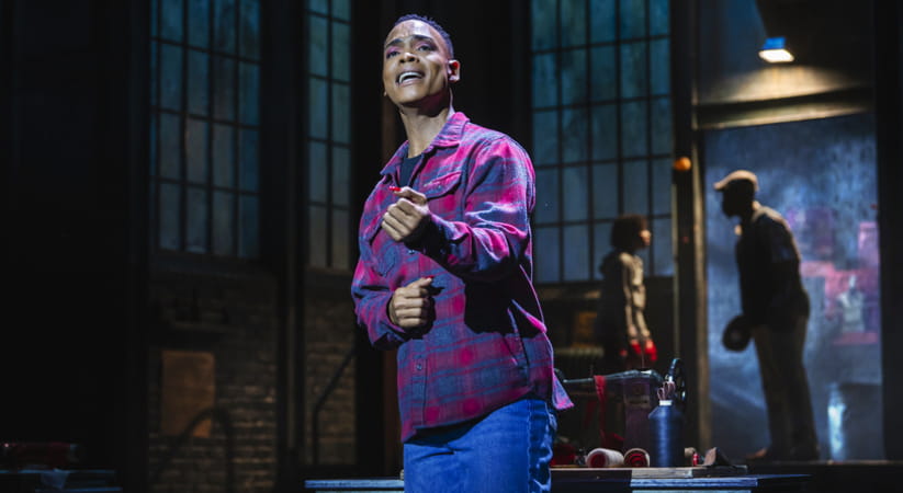 Johannes Radebe on stage in the musical Kinky Boots at the London Coliseum