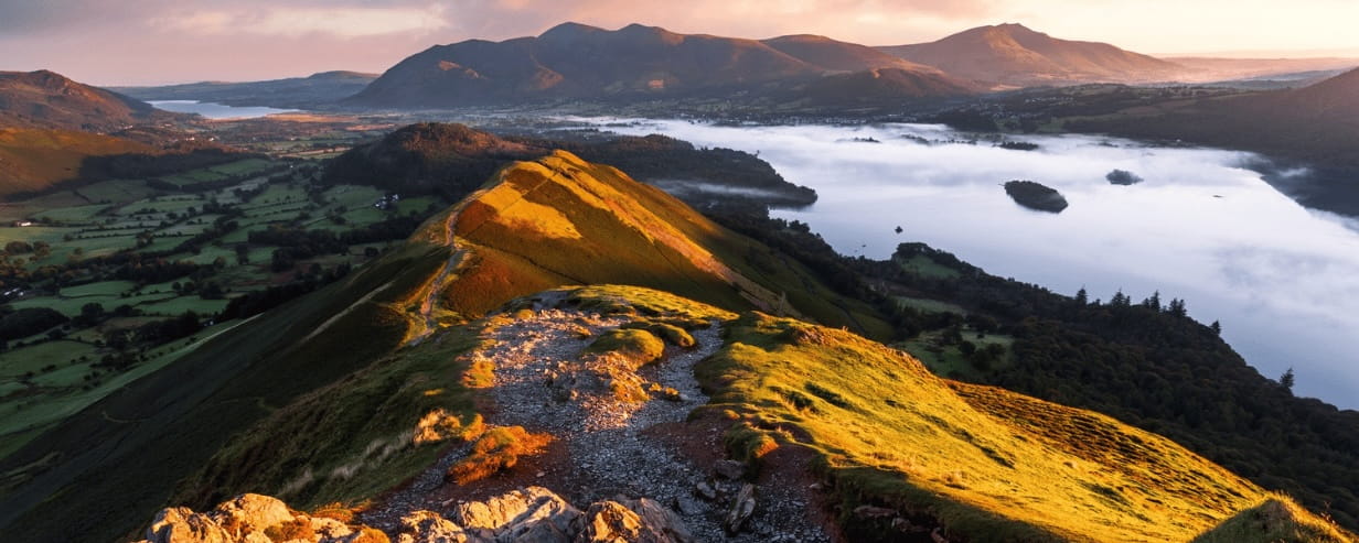 A morning view from the top of Catbells in the Lake District