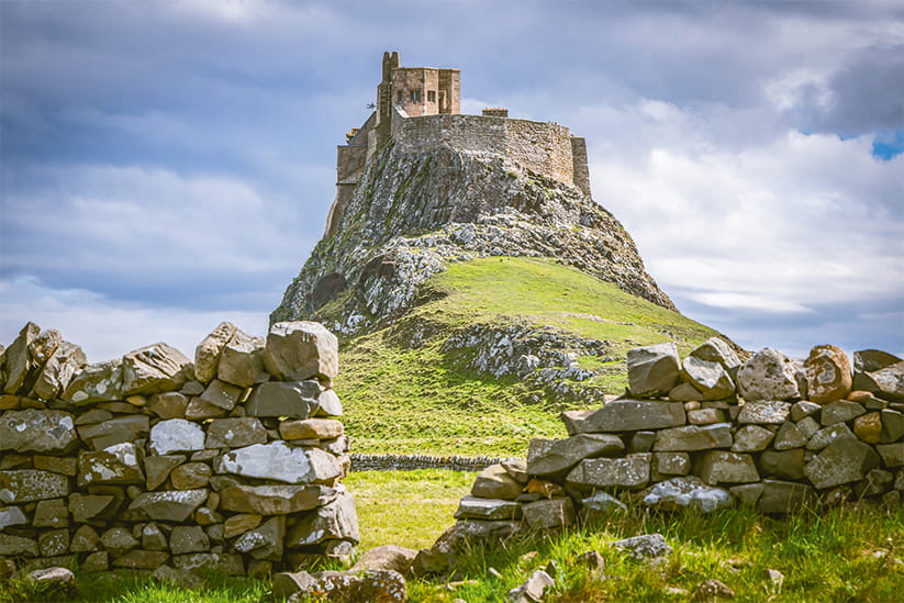 A scenic shot of Lindisfarne Castle