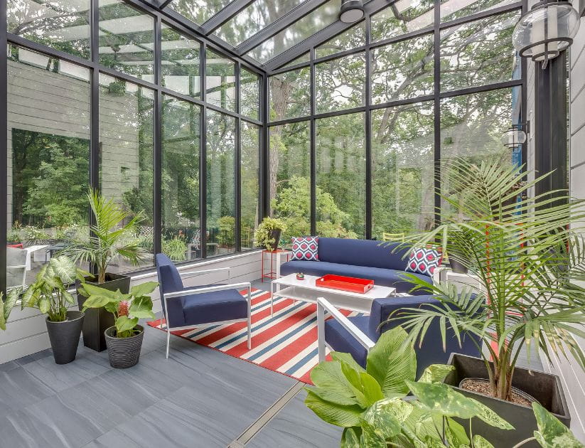 A conservatory in summer