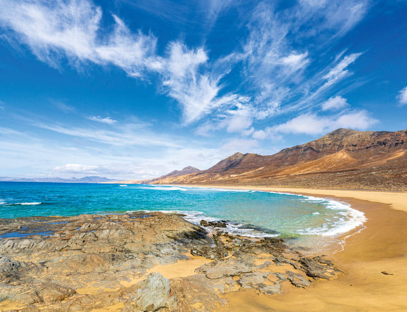 A beach on the island of Fuerteventura
