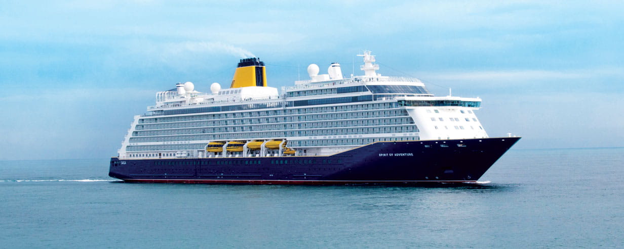 The Saga ocean cruise ship Spirit of Adventure sailing the open seas