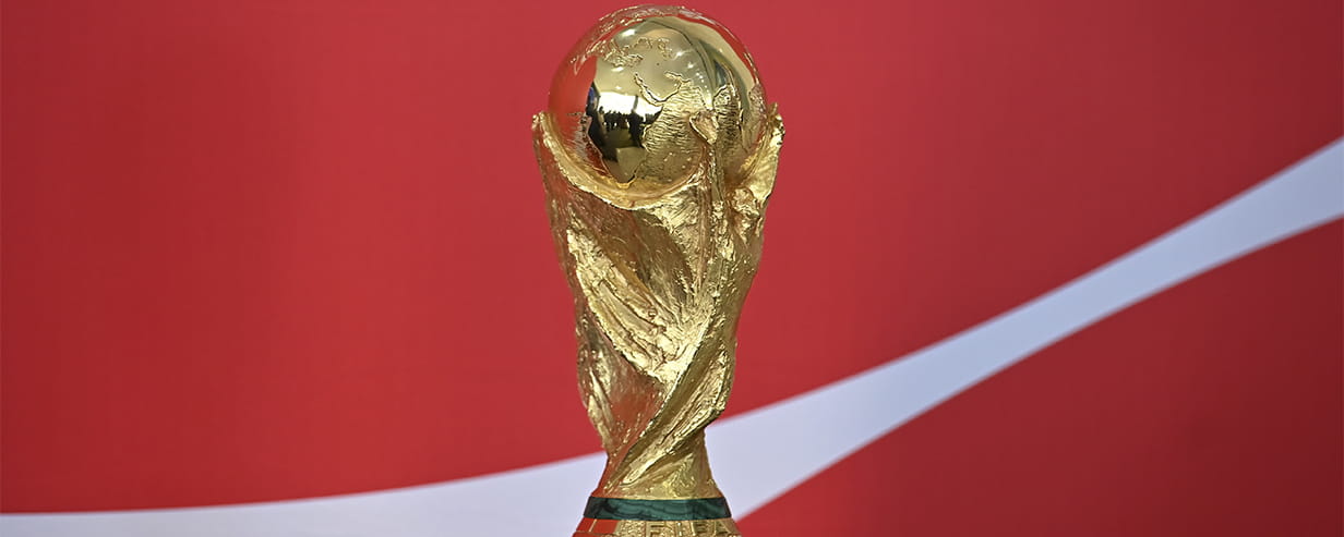 The World Cup with a red background