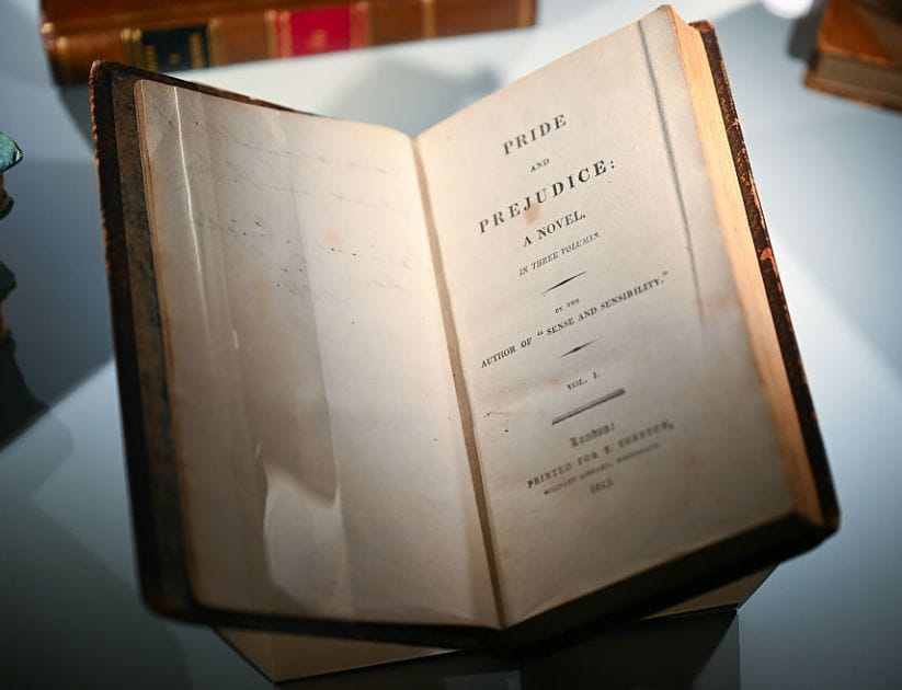 Pride and Prejudice book on display