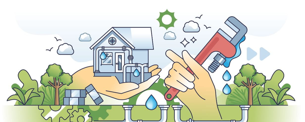Illustration of water leak repairs