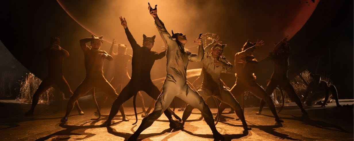 The cast of Cats the musical performing